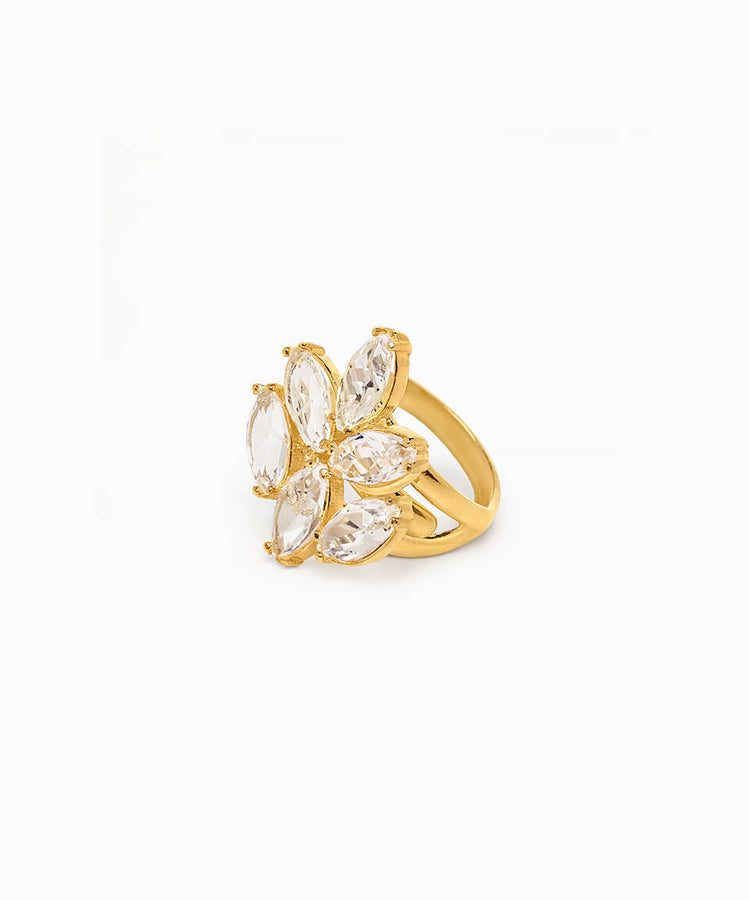 Anel Glamour Branco Eugénio Campos