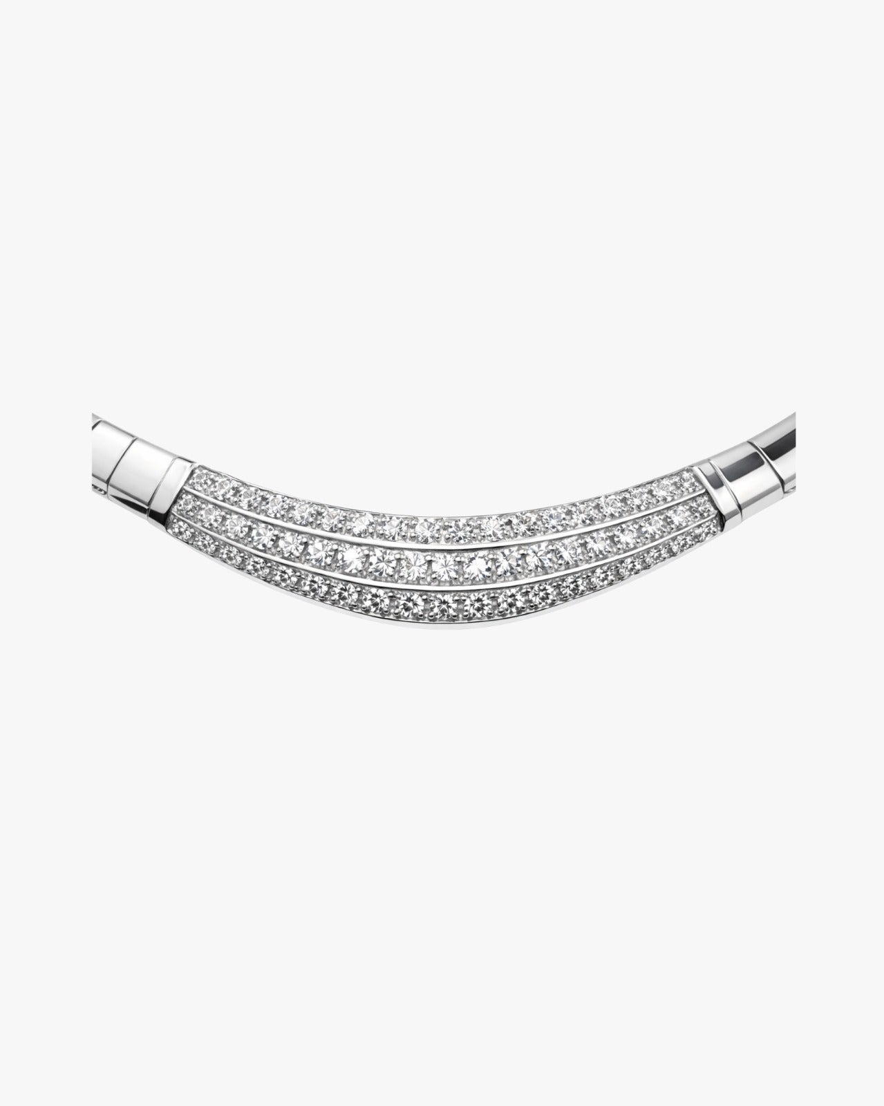 Colar Ouro Branco e Diamantes Naturais