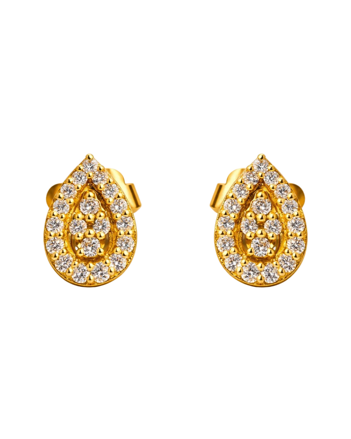 Brincos Ouro Amarelo com Diamantes Naturais