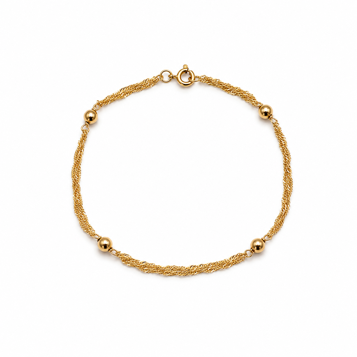 Pulseira esferas ouro 800