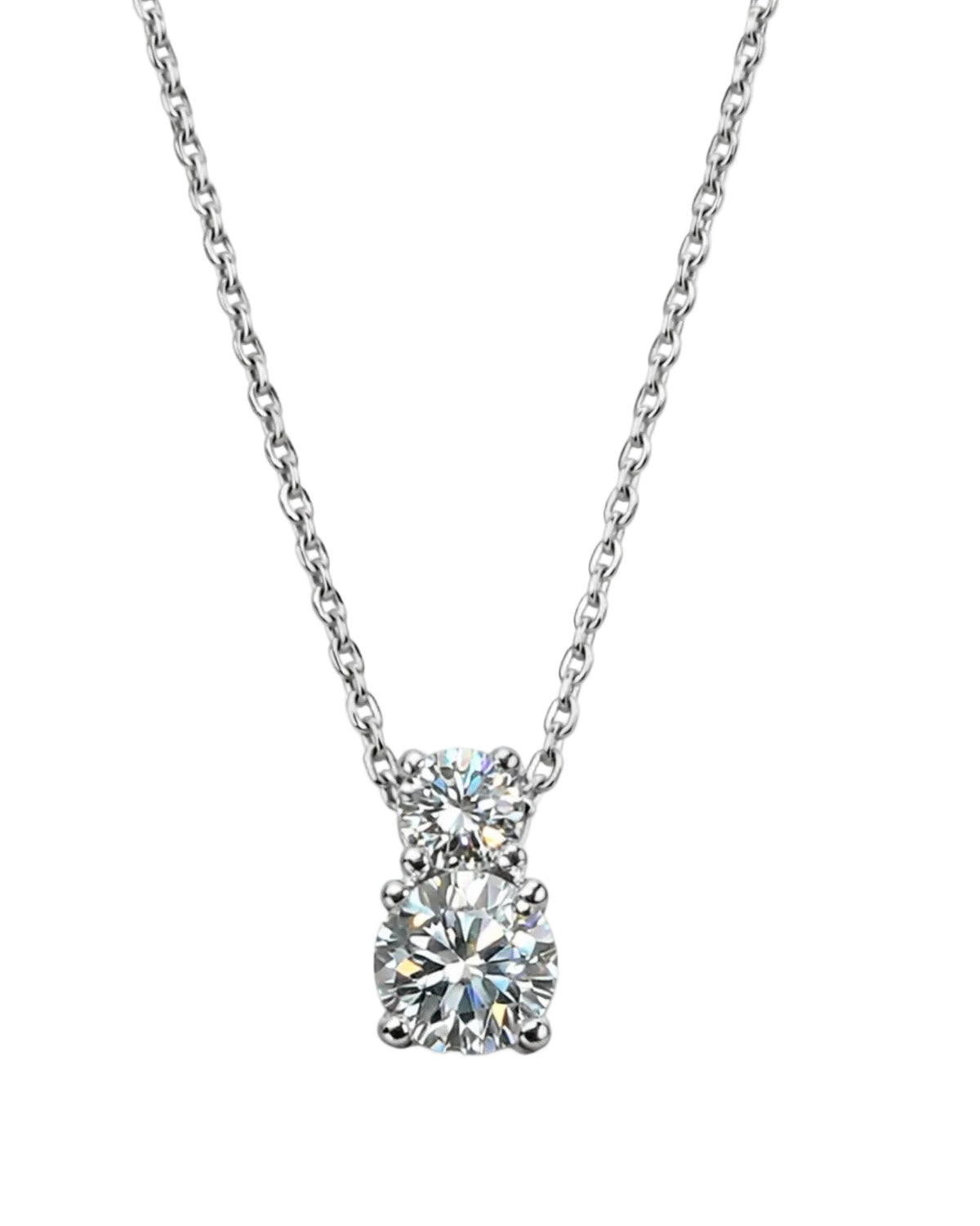 Colar diamantes ouro branco 800