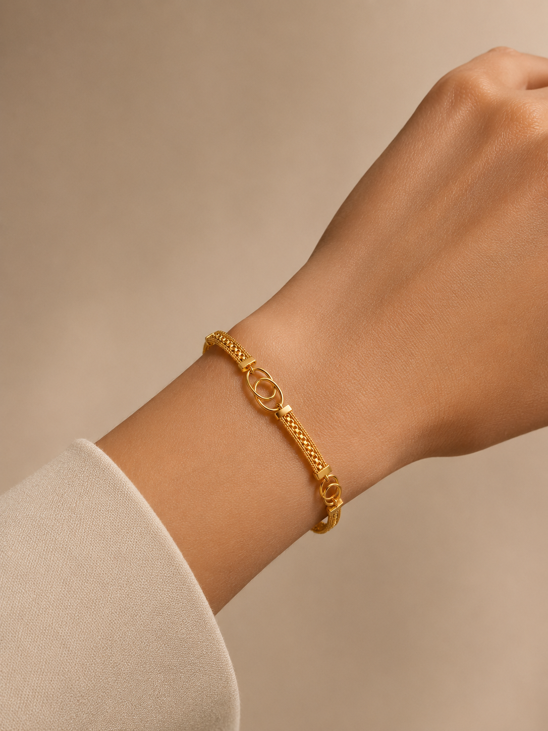 Pulseira argolas ouro 800