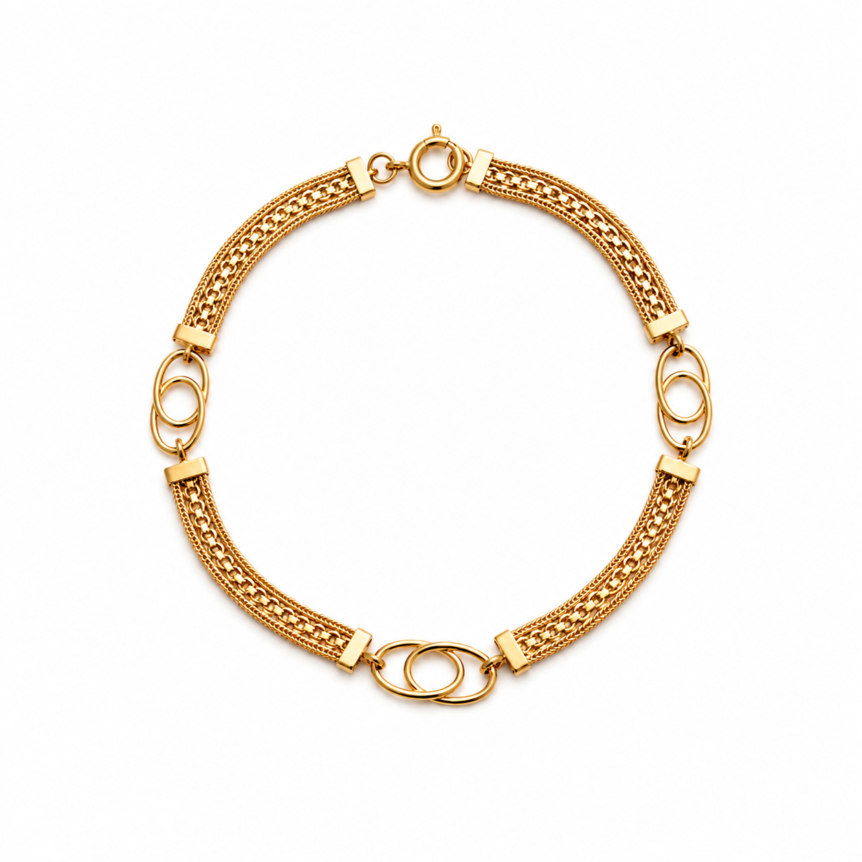 Pulseira argolas ouro 800