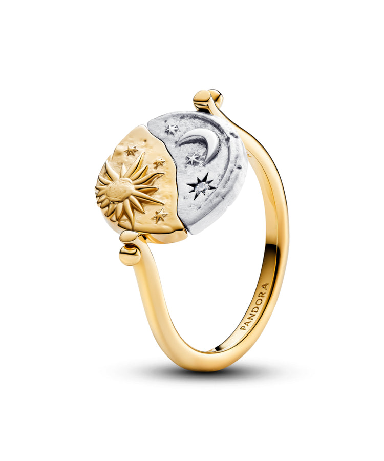 Anel Pandora Medalhão Reversível Sol & Lua