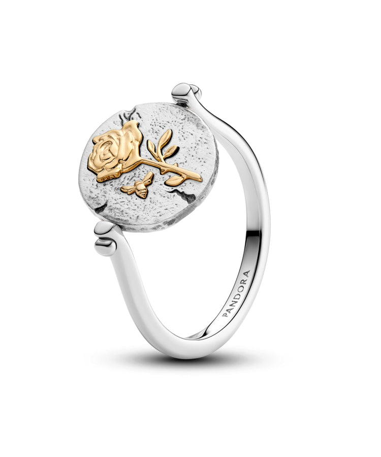 Anel Pandora Medalhão Reversível Rosa