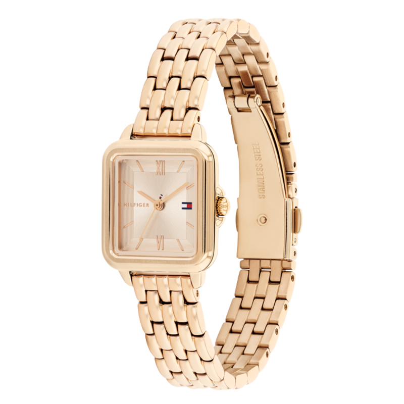 Relógio Tommy Hilfiger Aço Quadrado Rose Gold