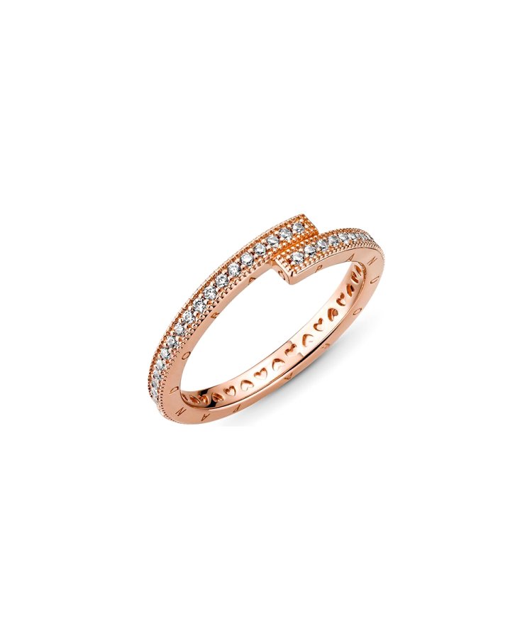 Anel Pandora Rose Sparkling Overlapping