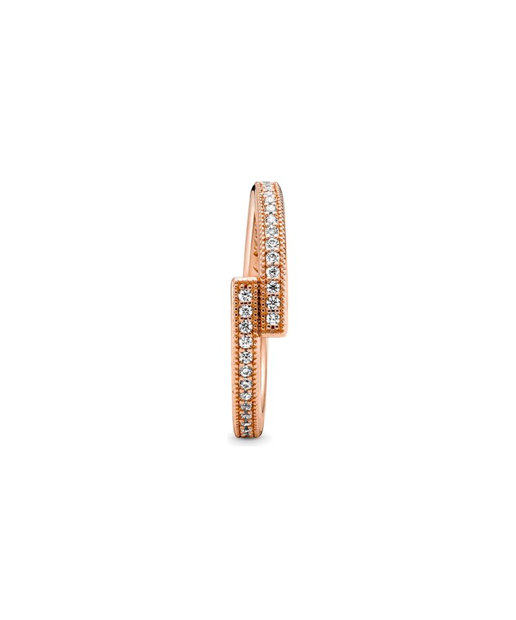 Anel Pandora Rose Sparkling Overlapping