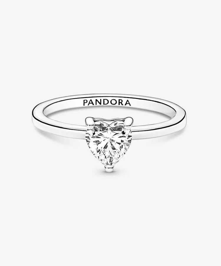 Anel Pandora Sparkling Heart Solitaire