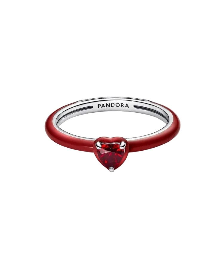 Anel Pandora Coração Chakra Vermelho