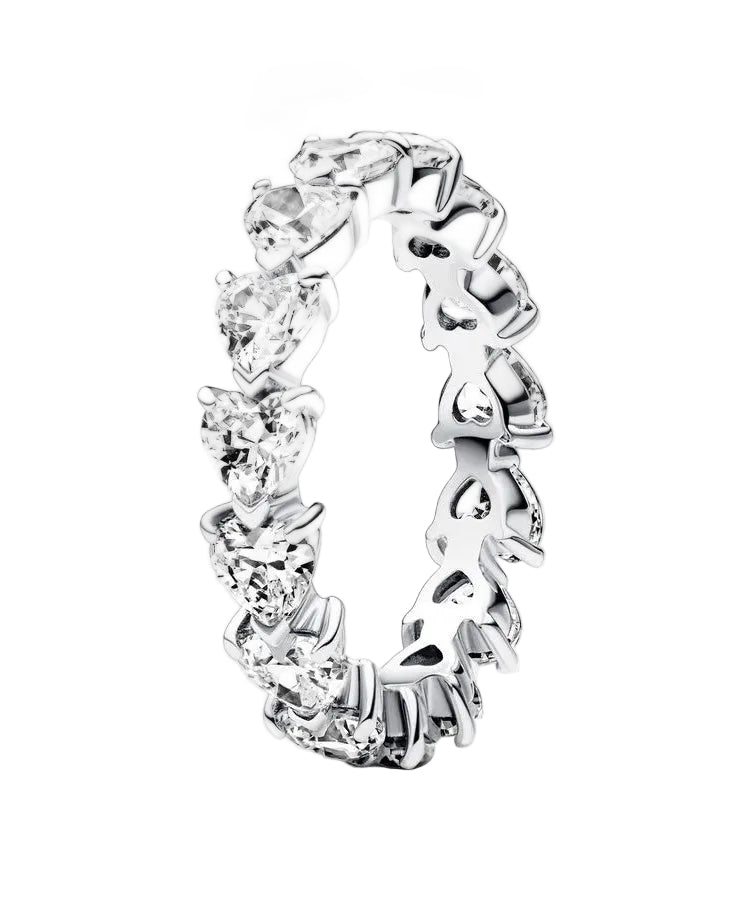 Anel Pandora Row of Hearts Eternity