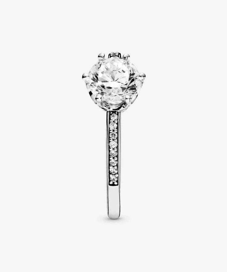 Anel Pandora Clear Sparkling Crown