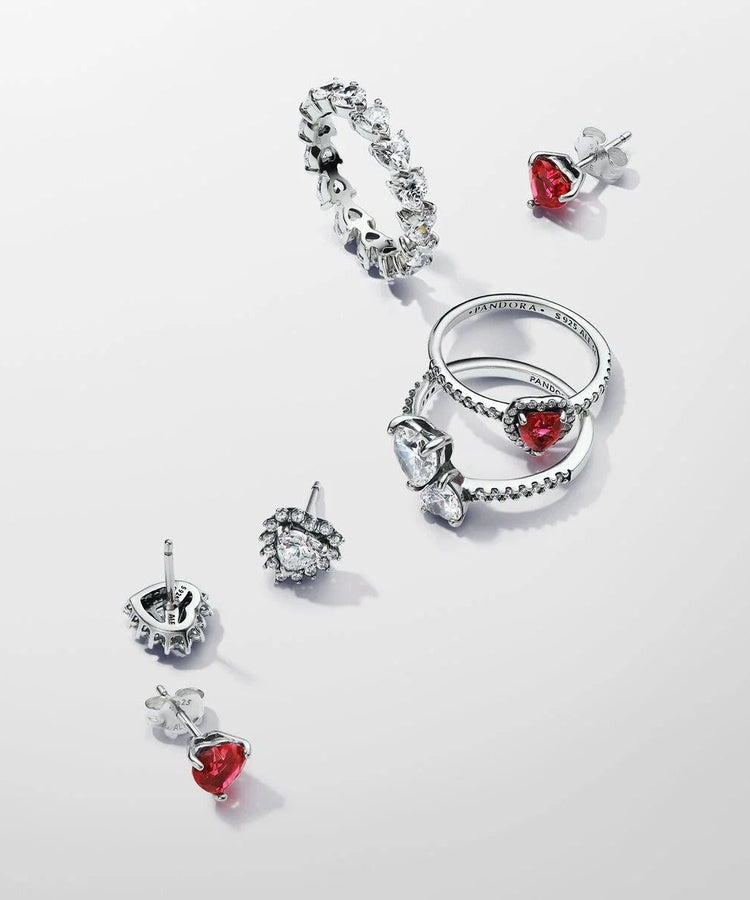 Anel Pandora Elevated Red Heart