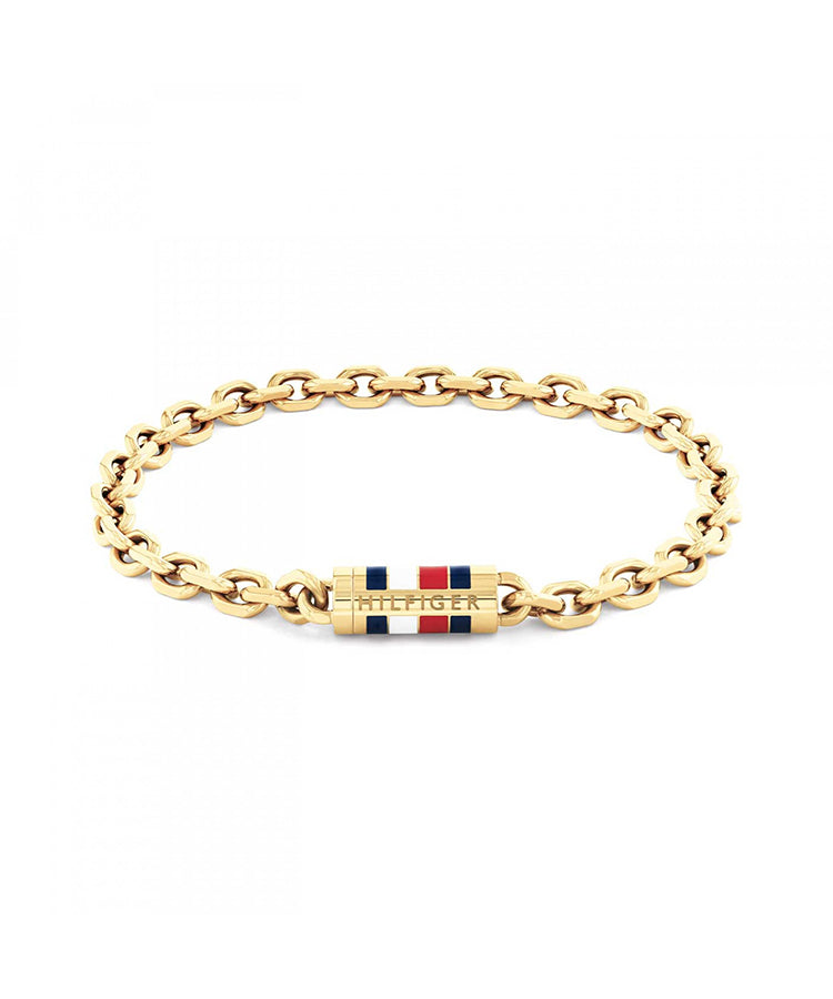 Pulseira Aço Malha Dourada