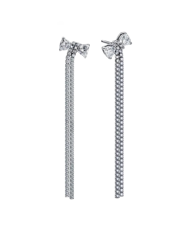 Brincos Pandora Pendentes Laço Pavé