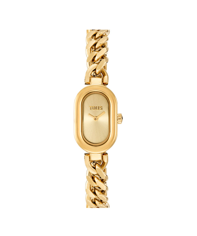 Relógio Tous Oval Time Dourado Corrente tipo Jóia