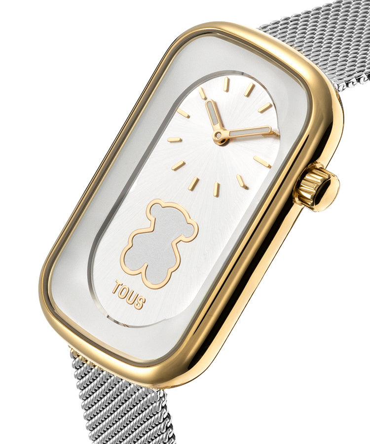Relógio Tous T-Band Club Bicolor Silhueta Urso Mesh