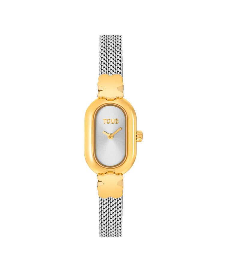 Relógio Tous Oval Icon Bicolor Mesh tipo Jóia