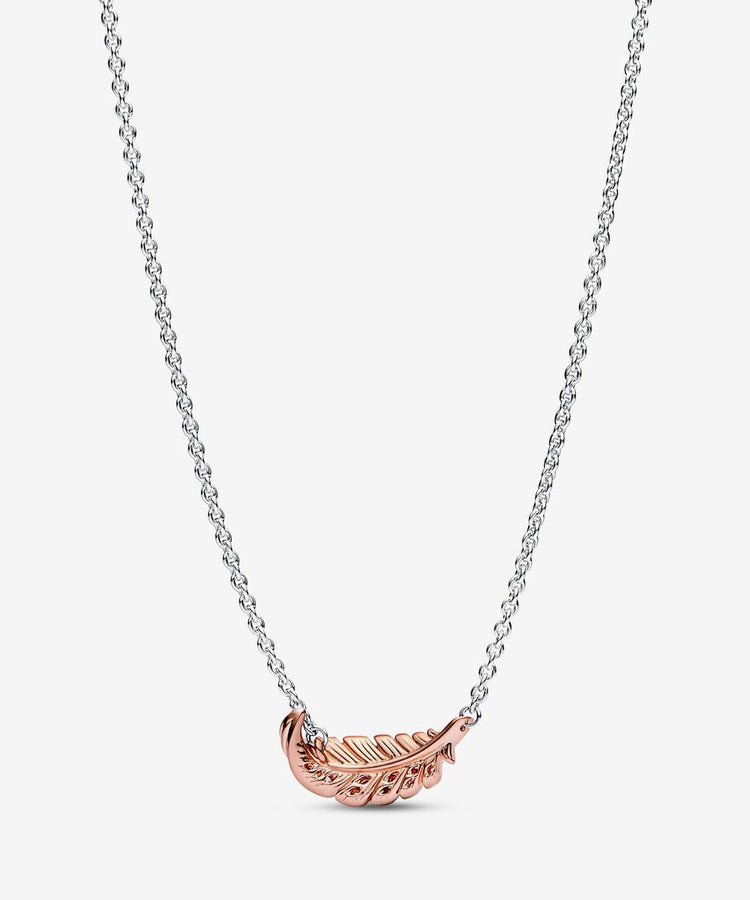 Colar Pandora Floating Curved Feather
