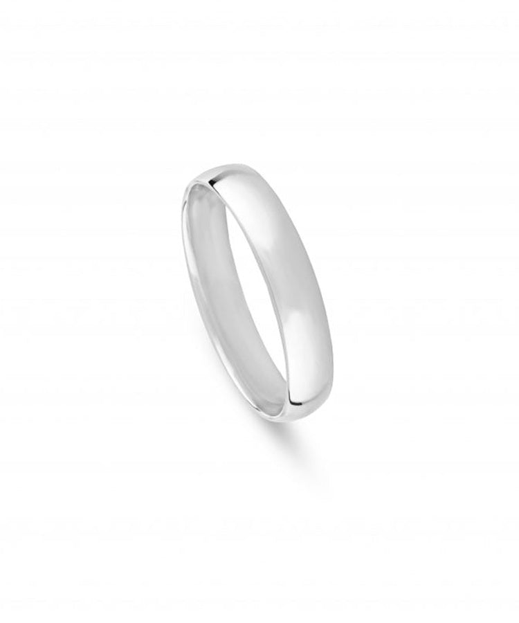 Aliança de Casamento Ouro Branco Meia Cana Baixa 4403J