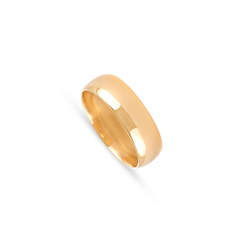 Aliança de Casamento Ouro Amarelo Meia Cana