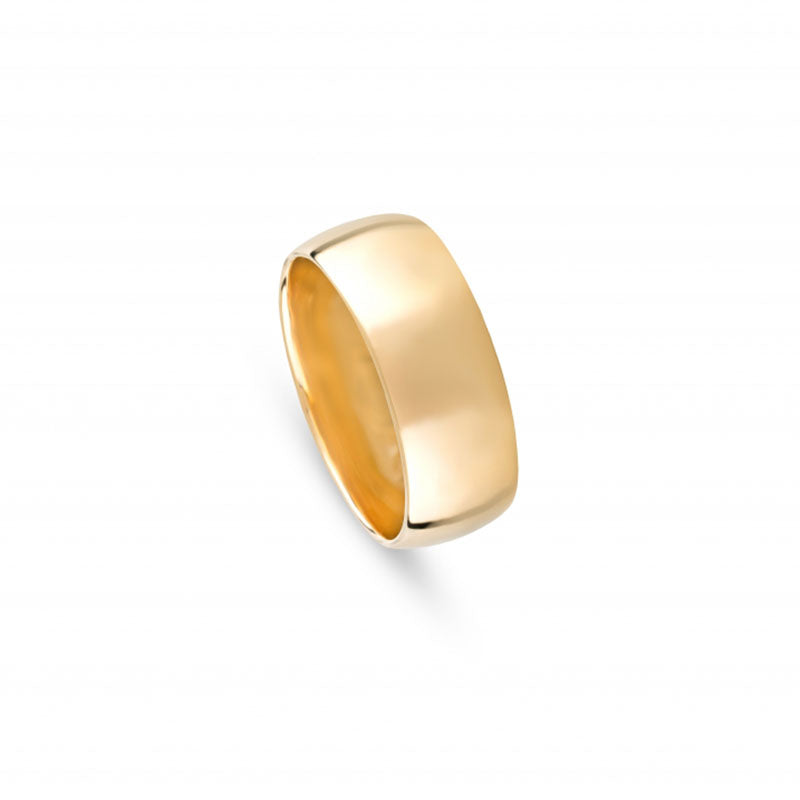 Aliança de Casamento Ouro Amarelo Meia Cana