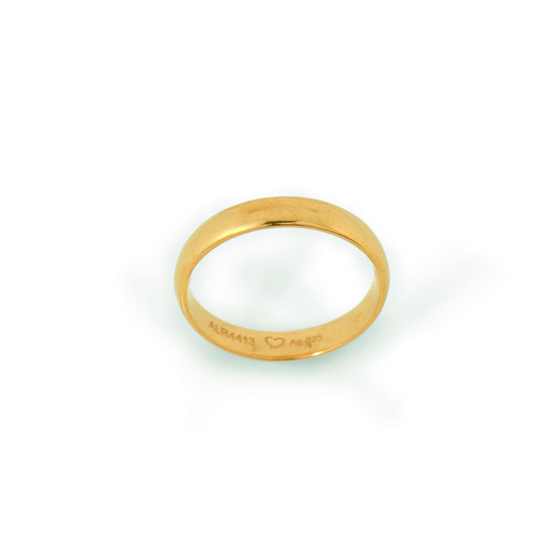 Aliança de Casamento Ouro Amarelo Meia Cana Baixa