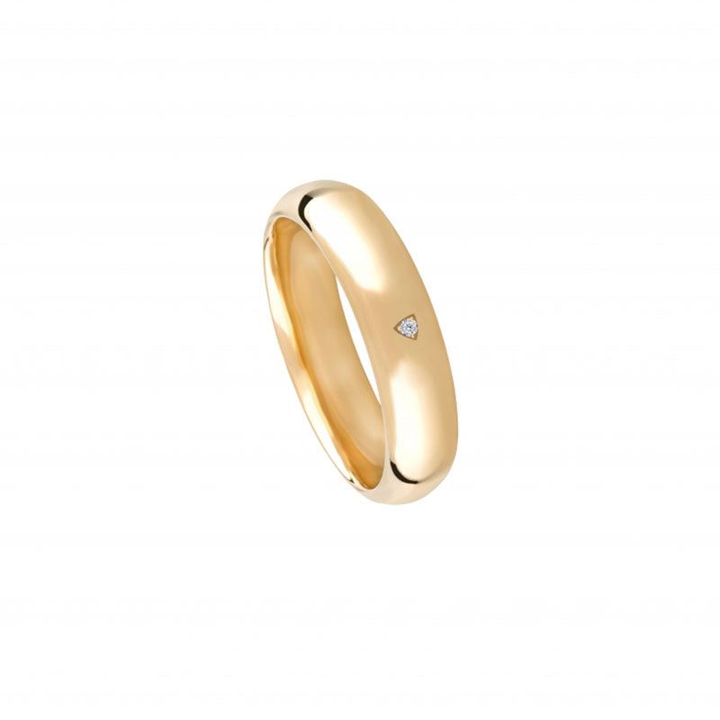 Aliança de casamento ouro amarelo com diamante