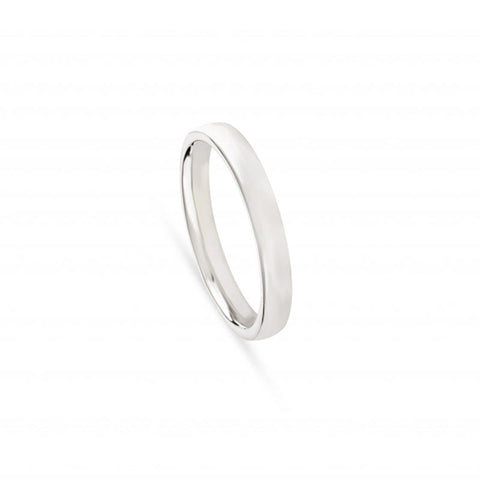 Aliança de Casamento Ouro Branco 3 mm Meia Cana e Laterais Retas Aliança de Casamento Ouro Branco 3 mm Meia Cana e Laterais Retas