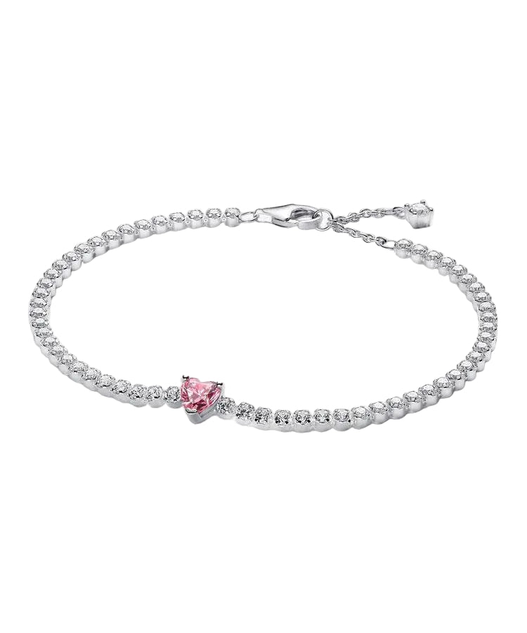 Pulseira Pandora Ténis Coração Cintilante Rosa