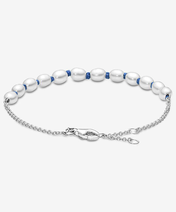 Pulseira Pandora Freshwater Pearl Blue Cord