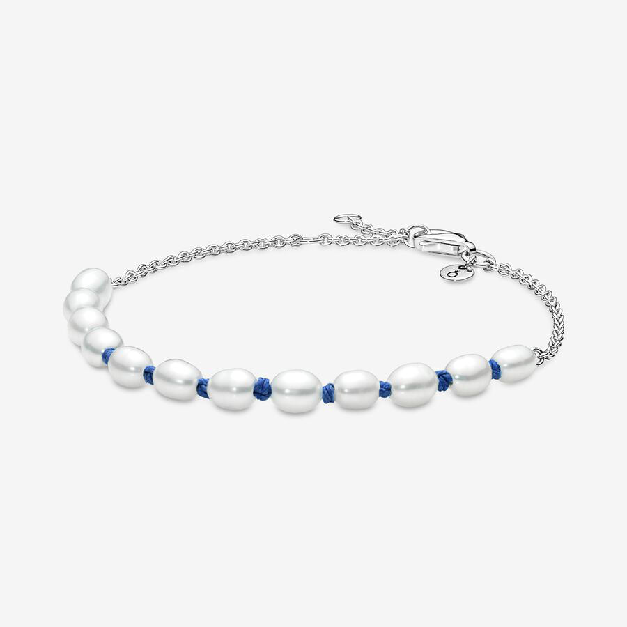 Pulseira Pandora Freshwater Pearl Blue Cord