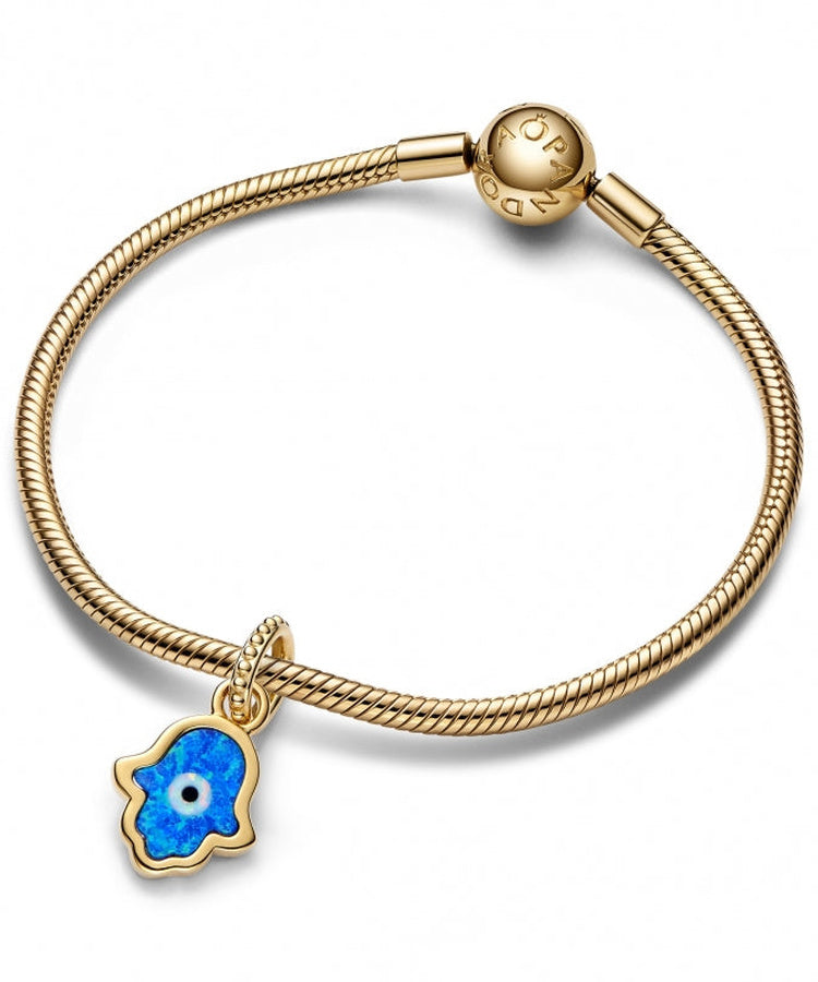 Conta Pandora Shine Hamsa Azul