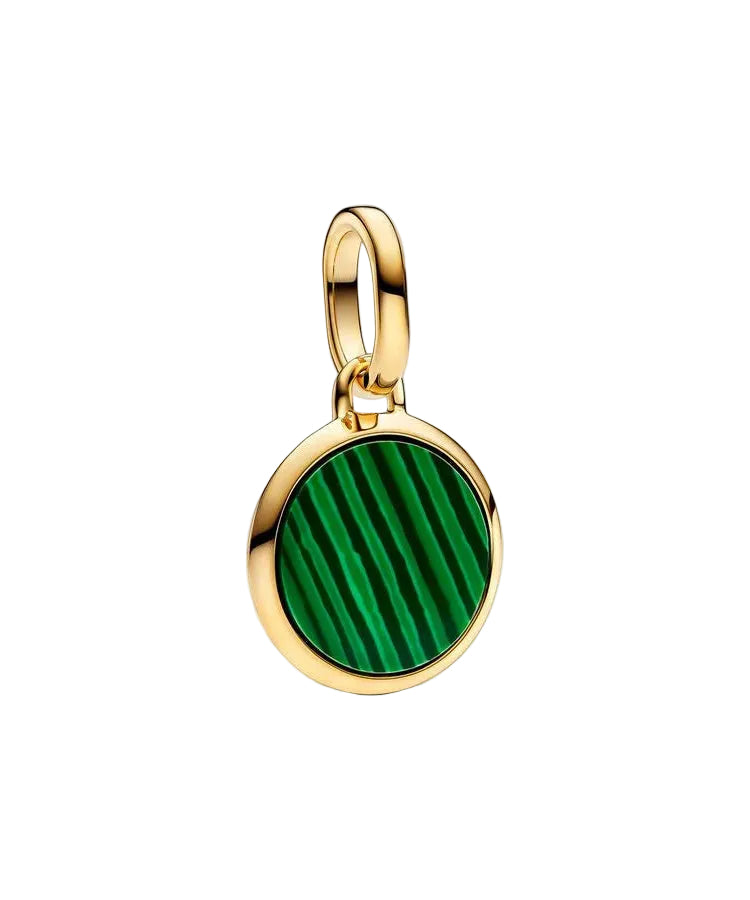 Mini Medalhão Pandora Verde Gravável