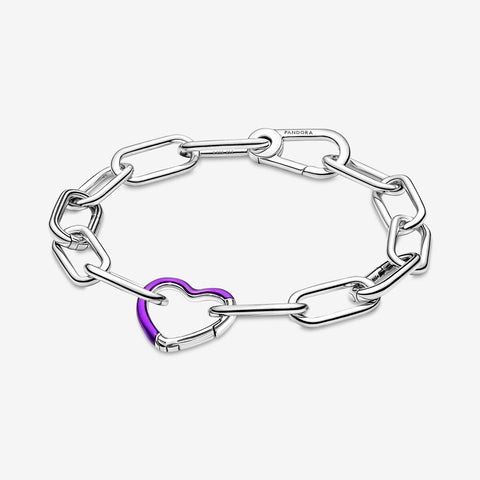 Conta Pandora ME Bright Purple Styling Heart Connector Conta Pandora ME Bright Purple Styling Heart Connector