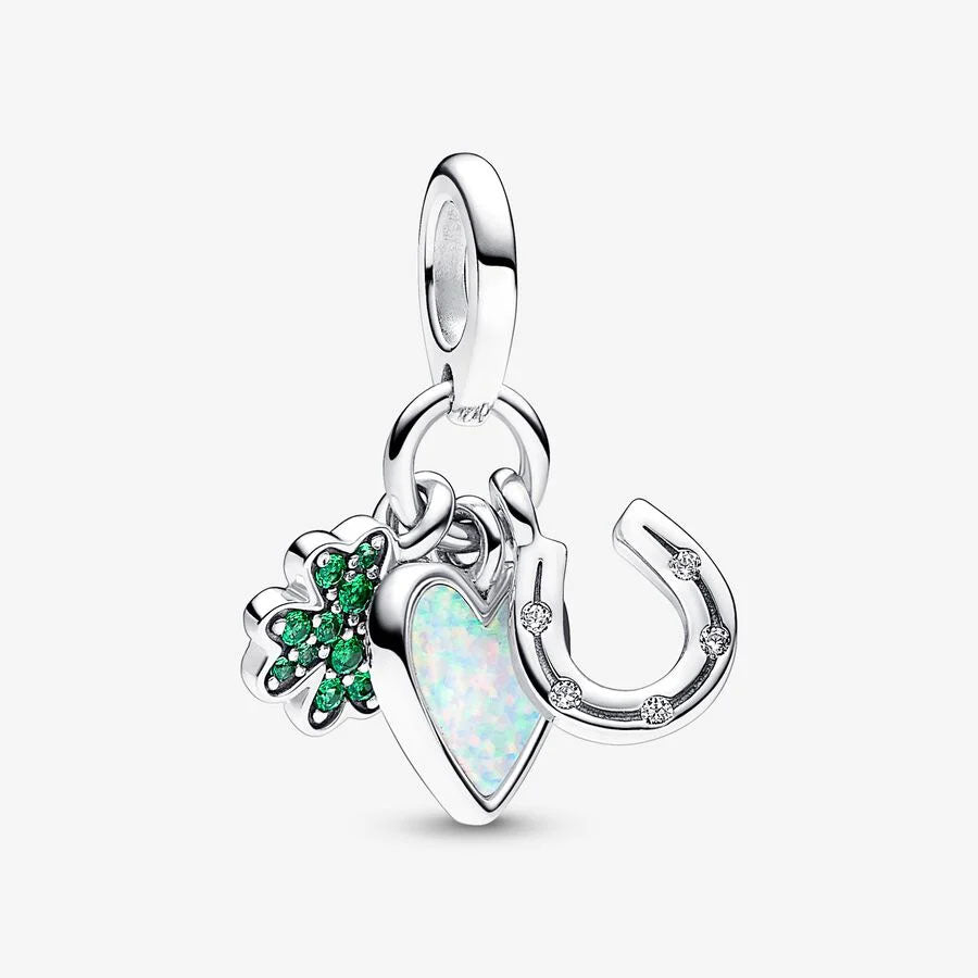 Conta Pandora Four Leaf Clover, Heart and Horseshoe