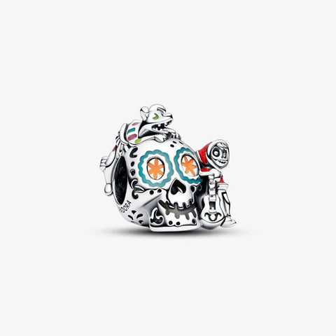 Conta Pandora Disney Pixar Coco Miguel and Dante Skull Conta Pandora Disney Pixar Coco Miguel and Dante Skull