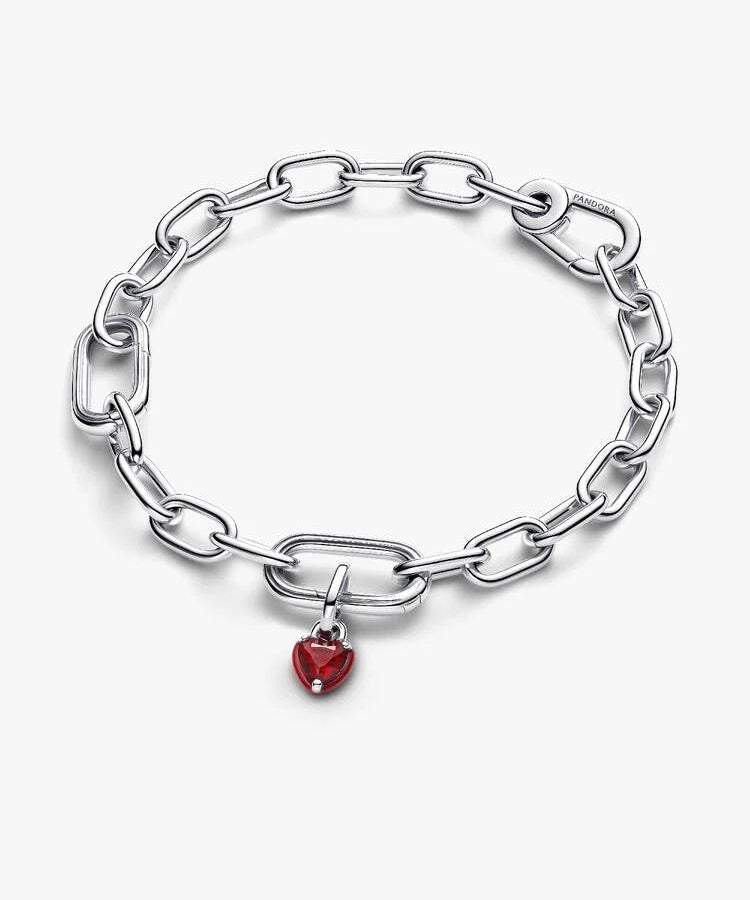 Mini Conta Pandora Pendente Coração Chakra Vermelho