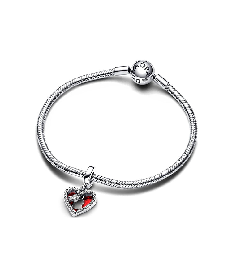 Conta Pandora Red Heart and Keyhole