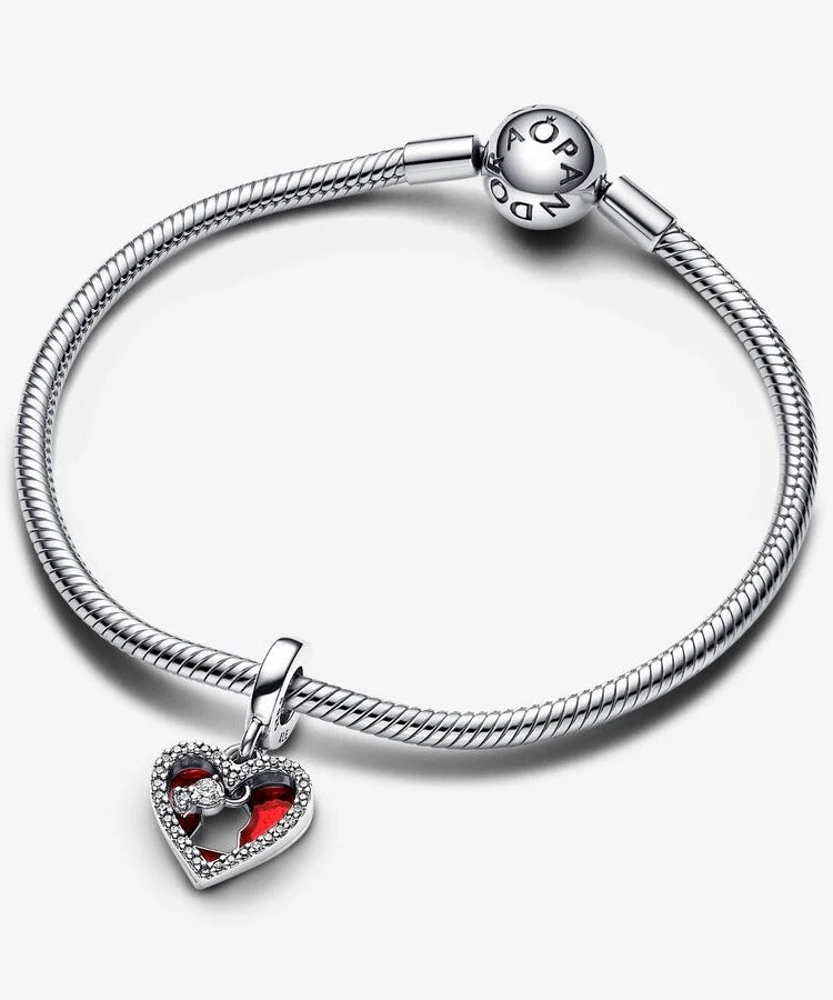 Conta Pandora Red Heart and Keyhole
