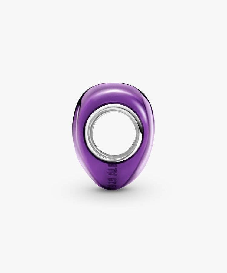 Conta Pandora Coração Roxo Metálico