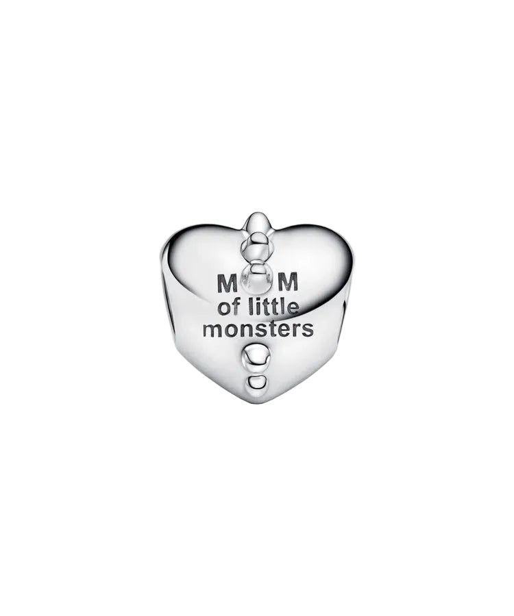 Conta Pandora Coração Mum's Little Monsters
