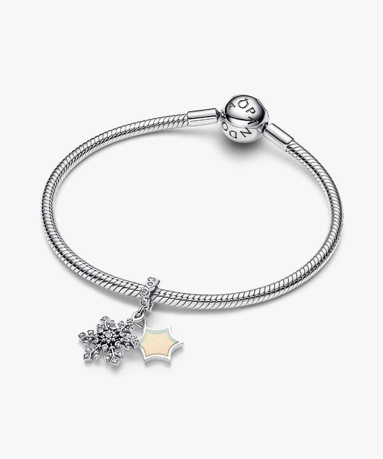 Pendente Pandora Dupla Floco de Neve
