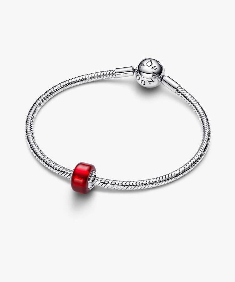 Conta Pandora Vidro Murano Vermelho