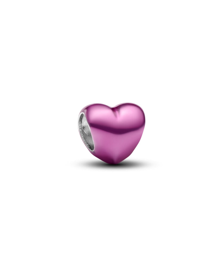 Mini Conta Pandora Coração Rosa