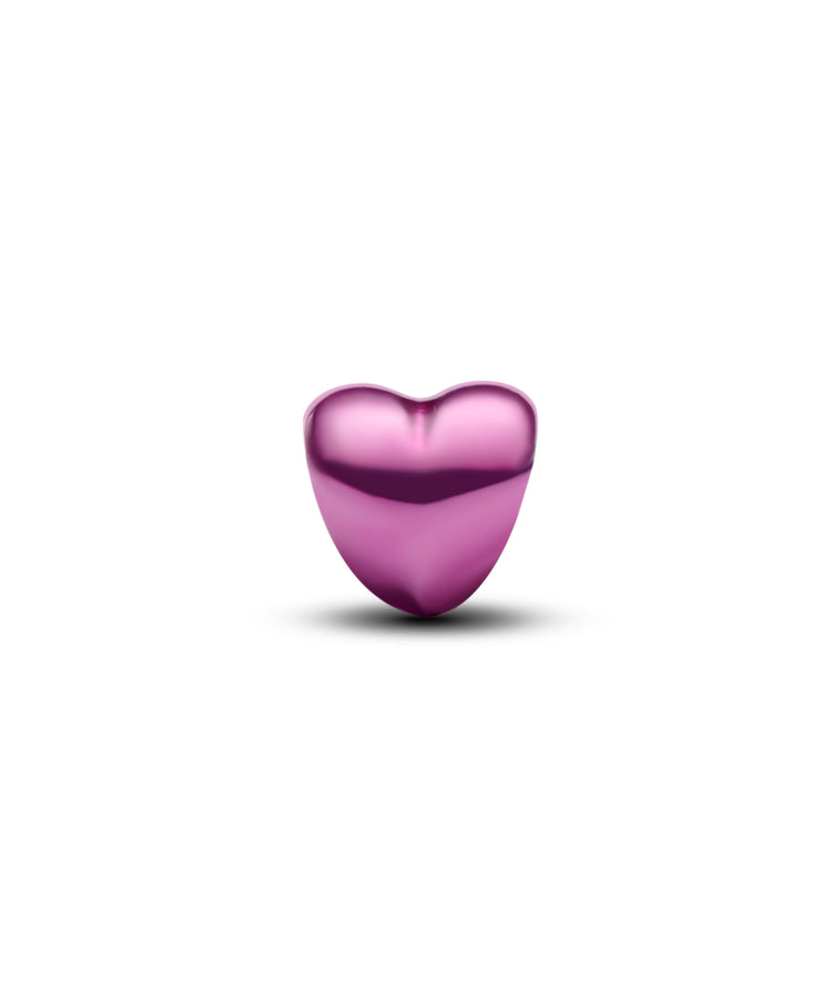 Mini Conta Pandora Coração Rosa