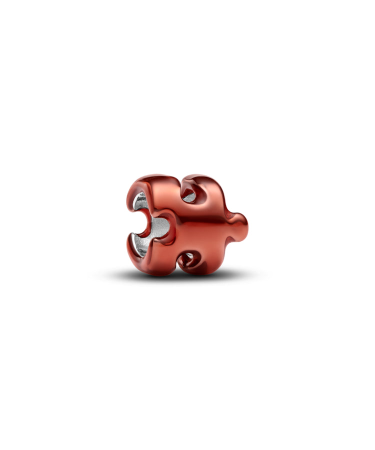 Mini Conta Pandora Peça de Puzzle Laranja
