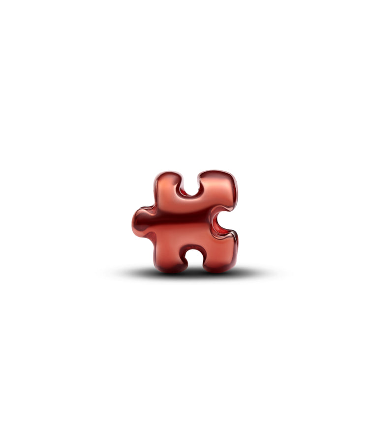 Mini Conta Pandora Peça de Puzzle Laranja
