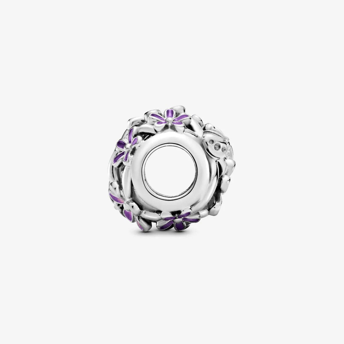 Conta Pandora Openwork Purple Daisy