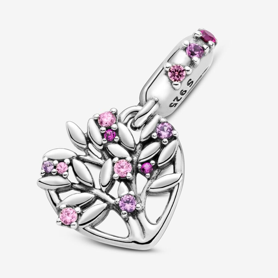 Conta Pandora Pink Heart Family Tree